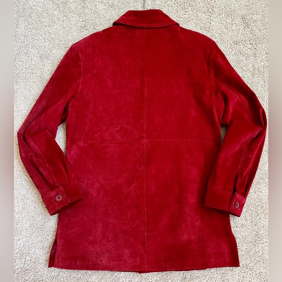 Like new Genuine suede shirt jacket sz S red - Picture 3 of 3
